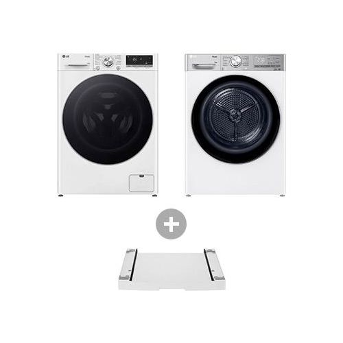 Waschmaschine Weiß (EEK A20%, 13 kg) F4WR7031 & Trockner Weiß (EEK C, 9 kg) RT90V9W & Zwischenbaurahmen für Waschmaschinen und Trockner I DSTWH F4WR7031.V9A2DST002