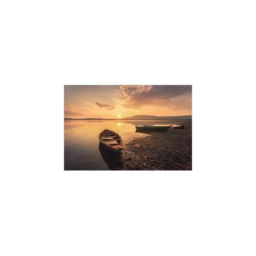 Fototapete PAPERMOON "Photo-Art DMITRY KUPRATSEVICH, BOOT AM SEE", bunt, B:4m L:2,6m, Vlies, Tapeten