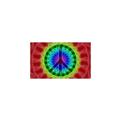 Fototapete PAPERMOON "Psychedelisches Friedenszeichen", bunt, B:5m L:2,8m, Vlies, Tapeten