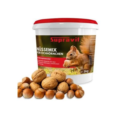 Supravit Frische Nüsse-Mix Eichhörnchen Futter 1kg | Ganzjahresfutter für Eichhörnchen