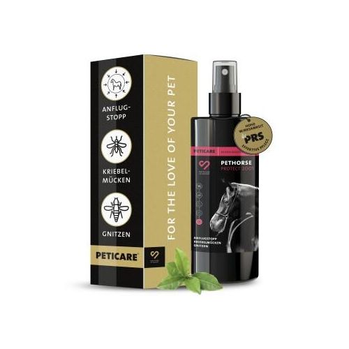 Peticare Anti-Kriebelmücken Gnitzen Spray für Pferde, Sommerekzem vorbeugen 100 ml