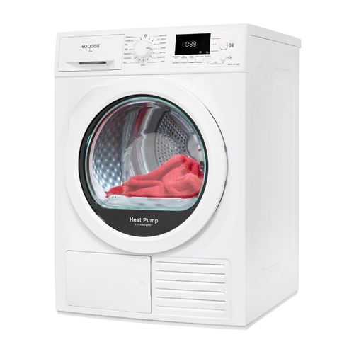 EXQUISIT Wärmepumpentrockner "TWP903-410 weiss", Energieeffizienz: D, weiß, B:595cm H:845cm T:640cm, Trockner, Made in Italy,Wärmepumpentechnologie für weniger Energieverbrauch, Wärmepumpentrockner