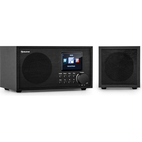 Auna Radio, Aufladbares DAB-Radio, DAB Plus Radio mit Bluetooth, Radio Batteriebetrieben mit DAB/DAB+/FM, Küchenradio mit HCC-Display, Wecker, 5 h Betrieb, Radio mit Netzstecker, Mini-Radio Klein