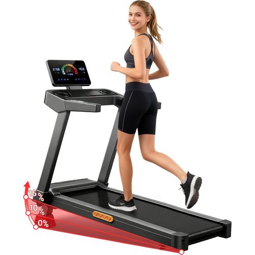 Laufband mit 15 % Steigung, dreifacher Dämpfung, maximale Belastung 180 kg,manuelle Neigungseinstellung