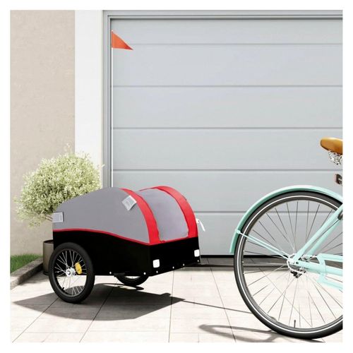 Fahrradanhänger in Schwarz und Rot, 30 kg, Eisen, Sportartikel, Outdoor-Aktivitäten, Radsport, Fahrradzubehör, 6,55 kg