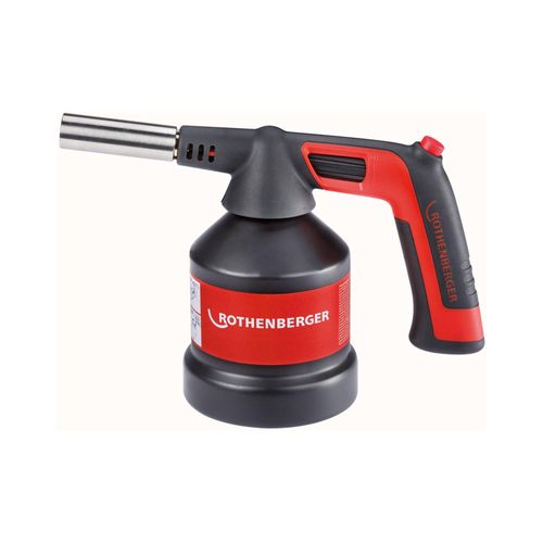 Rothenberger ROFLAME 4 PIEZO Gaslötgerät mit Piezozündung und Anschluss 7/16 Zoll-EU, 1000002358)