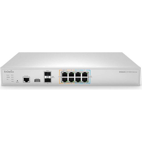 EnGenius Cloud-verwaltetes SD-WAN-Sicherheitsgateway mit Quad-Core-Prozessor (2,2 GHz) und 8 x 2,5 Gbit/s
