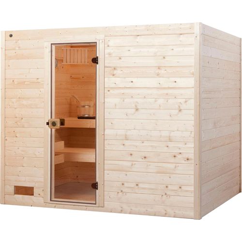 Sauna WEKA "Valida", beige (natur), Saunaofen, integrierte Steuerung, 9 kW, Saunen, Sauna, 9 kW-Ofen mit integrierter Steuerung