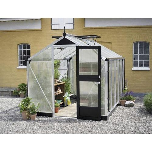 Gewächshaus JULIANA Compact 8,2 m² 10 mm Stegdoppelplatten 224 x 368 cm Aluminium