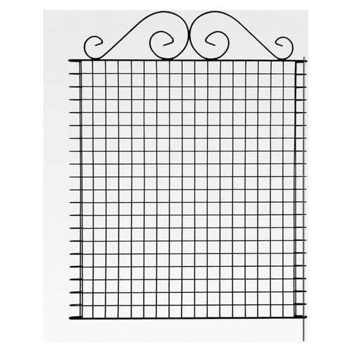 Teichschutzzaun mit nostalgischer Verzierung - Dekorativer Zierzaun für Gartenabgrenzungen - 76 x 95 cm, grün - 5er Set