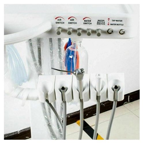 Mobiler 4-Loch-Selbstbedienungswagen für Zahnärzte, Transportwagen für zahnärztliche Geräte mit Steckdose