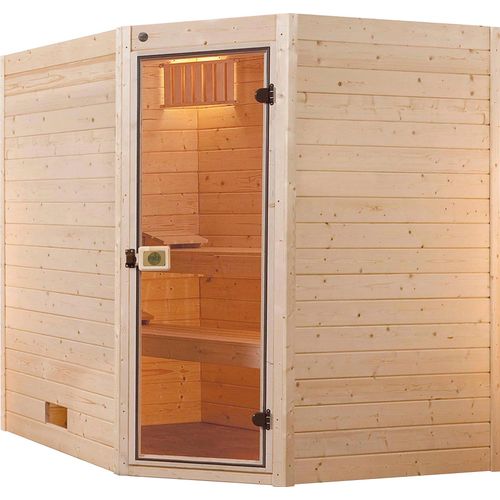 Sauna WEKA "Valida", beige (natur), Saunaofen, integrierte Steuerung, 9 kW, Saunen, Sauna, 9 kW-Ofen mit integrierter Steuerung