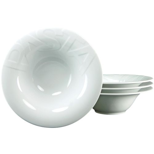 Pastateller CREATABLE "Essteller Gourmet", weiß, Ø:27cm, Porzellan, Speiseteller, Teller Set für 4 Personen, weiß, Porzellan,schwere Qualität