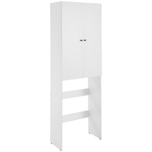 Milino Waschmaschinenschrank, Weiß, Metall, 65x190x31.8 cm, Bsci, Waschküche, Waschmaschinenschrank