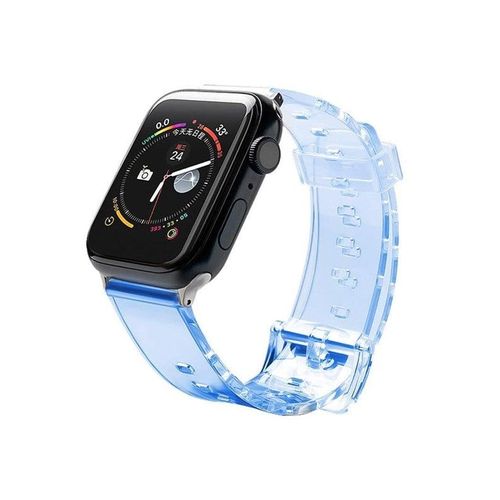 Hurtel Silicone Strap Bracelet Bracelet Strap Light for Apple Watch 42 / 44 mm - Blue