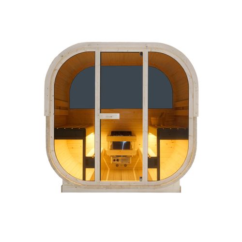 Sauna SANOTECHNIK "»HANKO« Außensauna", braun (holz), Saunaofen, 8 kW, Saunen, geeignet für 6 Personen, Fichtenholz