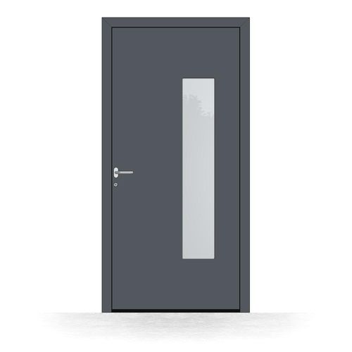 Haustür Aluminium, Basic Neubrandenburg, Anthrazitgrau Feinstruktur, 700 x 1700 mm, DIN links öffnend, individuell konfigurieren