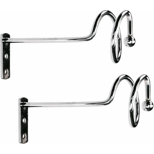 Drapierhaken GOOD LIFE "Tim" Gr. 1, grau (chromfarben), H:10cm L:15cm, Metall, Haken, Drapierhaken, für die Wandmontage