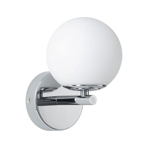 PAULMANN LED Wandleuchte "Selection Bathroom Gove IP44 5W 3000K Satin, Glas/Metall", weiß (chromfarben, weiß), 1, H: 18,5cm, 1 Stk., Leuchten, LED Wandleuchte