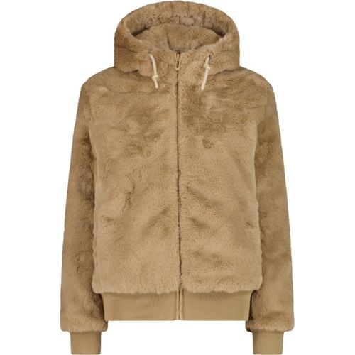 CMP Damen Kunstpelz Jacke mit Kapuze beige 36