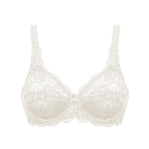 Bügel-BH SUSA "BH mit Bügel Latina", Damen, Gr. 90, Cup F, beige (ivory), Spitze, Obermaterial: 77% Polyamid PA. 15% Baumwolle CO. 8% Elasthan EL., BHs Bügel-BH