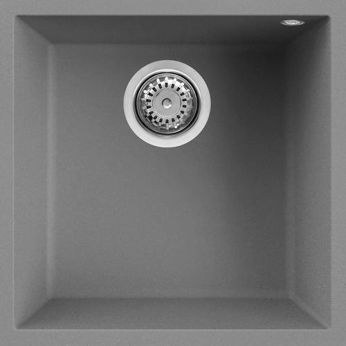Elleci Quadra 102 Sottotop, Unterbauspüle, Quadratisch, Granitek, Titan, 1 Becken, Quadratisch