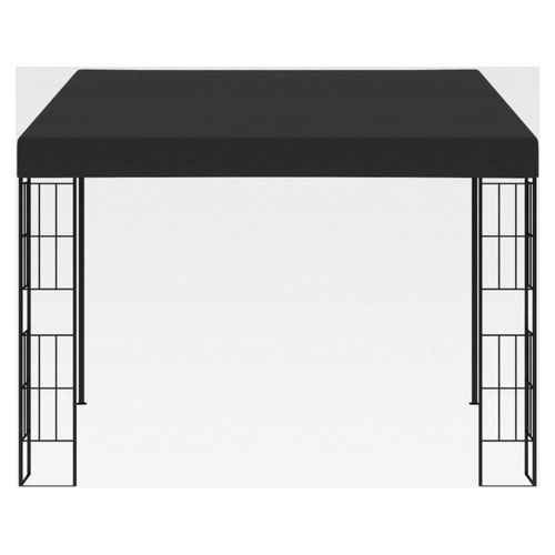 Wand-Pavillon Terrassendach Veranda Garten Terrassenüberdachung Stahlrahmen Stoff (Anthrazit, 3x3 m)