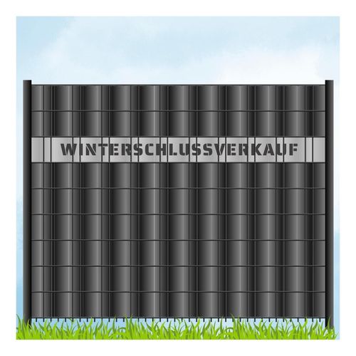 zaun zu® Sichtschutzstreifen Laser Beschriftung "WINTERSCHLUSSVERKAUF" Lichtgrau 2,55m