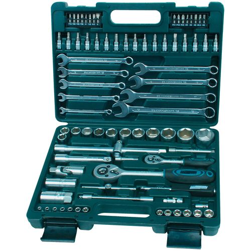 Werkzeugset "M29112", grün, B:38cm H:8,2cm L:28,8cm, BRÜDER MANNESMANN WERKZEUGE, Werkzeugsets, Werkzeugset, 82-tlg.