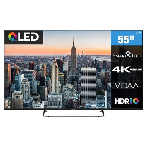Smart Tech 55QV02K QLED Fernseher 55 Zoll Smart TV VIDAA HDR Fernseher mit 4K UHD, Bluetooth (2026)