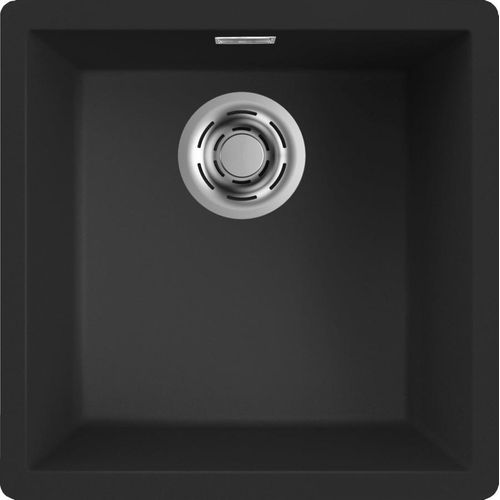 Elleci ZEN-F 102, Aufsatzwanne, Quadratisch, Keratek, Schwarz, 1 Becken, Quadratisch