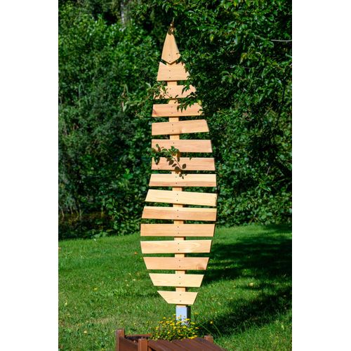Rankhilfe DOBAR "Großes Design-Rankgerüst "Bambus", natur, B:49cm H:197cm T:6cm, Massivholz, Metall, Rankhilfen, Rankhilfe, 49 x 6 x 197 cm (L x B x H)