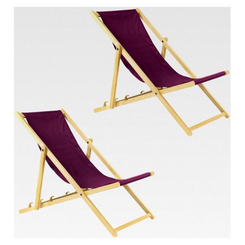 Klappbarer Liegestuhl aus Holz – 2er Set Bordeaux Gartenliege - Strandliege, leichte Sonnenliege für Garten, Balkon und Strandbars - Liege im modernen Design