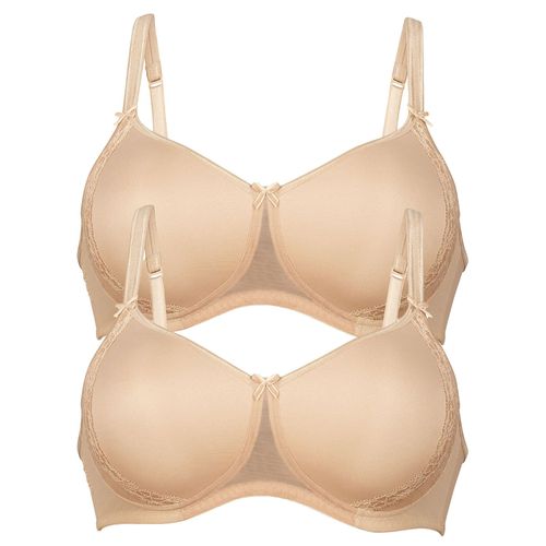 Schalen-BH ANITA "2er Pack Schalen BH Lace Rose", Damen, Gr. 70, Cup C, beige (desert desert), Obermaterial: 50% Polyamid PA. 30% Polyester PES. 20% Elasthan EL., BHs Schalen-BH