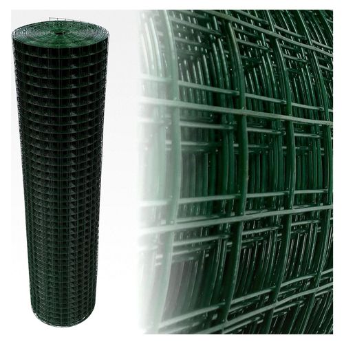 Volierendraht Maschendraht 4-Eck Drahtgitter Drahtzaun Grün 25x25mm (100cm x 10m, 1,45mm)