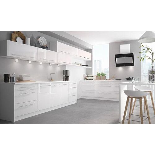 Lackierter Küchenblock Küchenzeile weiß / RAL 9016 verkehrsweiß Hochglanz lackiert