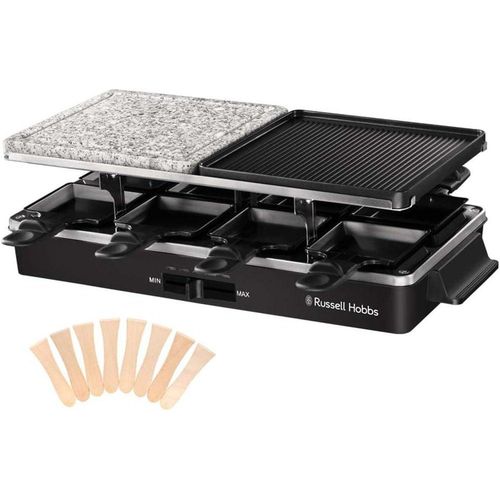 RUSSELL HOBBS Raclette "26280-56", schwarz, B:50cm H:14,7cm T:22,4cm, Raclettes, Grill für 8 Personen, Multi-Grill, Raclette