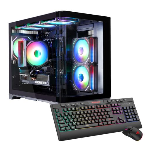GAMEMAX Gaming-PC "HYPE-M BK 7533 AMD Ryzen 5 7500F RTX 5060 32GB DDR5 1TB SSD", schwarz, Microsoft Windows 11 Home (64 Bit), 32 GB RAM 1.000 GB SSD, Desktop-PCs, Windows 11, DDR5 RAM, Gaming-PC