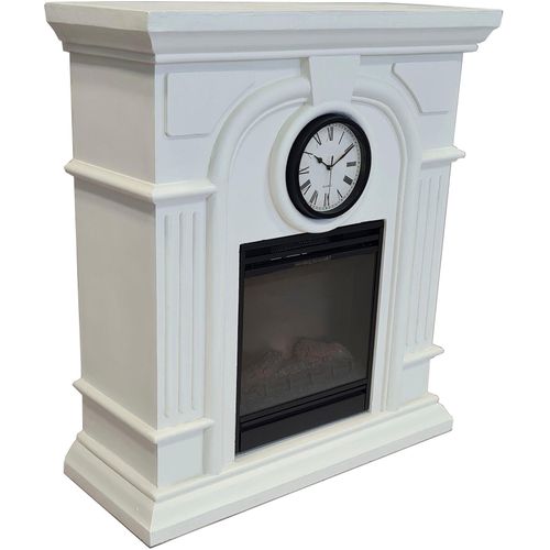 Elektrokamin ABC HOME, weiß, B:85cm H:96cm T:35,5cm, Elektrokaminöfen, Elektrokamin, inkl. Uhr, dimmbar, 900/1800 W