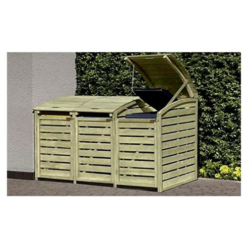 Mülltonnenbox für 3 Mülltonnen 240L aus KDI Holz