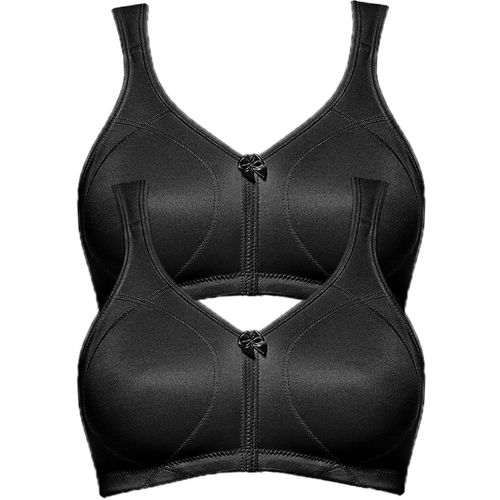 Entlastungs-BH SUSA "2er Pack Entlastungs BH Topsy Plus", Damen, Gr. 90, Cup G, schwarz (schwarz schwarz), Stoff, Obermaterial: 78% Polyamid PA. 22% Elasthan EL., BHs Entlastungs-BH