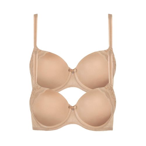 Schalen-BH LISCA "2er Pack Schalen BH Evelyn", Damen, Gr. 80, Cup C, beige (sweet almond), Obermaterial: 83% Polyamid PA. 17% Elasthan EL., BHs Schalen-BH