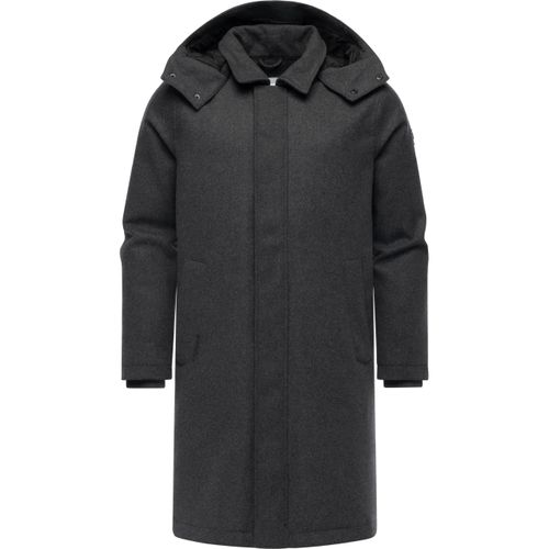 Wintermantel RAGWEAR "Wintermantel Isaq Felt YOUMODO", Herren, Gr. S, grau (dunkelgrau), Obermaterial: 100% Polyester PES. Obermaterial: Futter: 100% Polyester PES. 100% Polyester PES., Mäntel Wintermantel