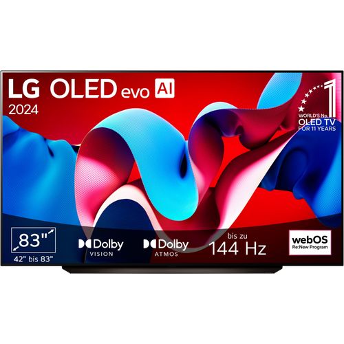 LG OLED-Fernseher, Energieeffizienz: F, schwarz, 83, Fernseher, OLED-Fernseher