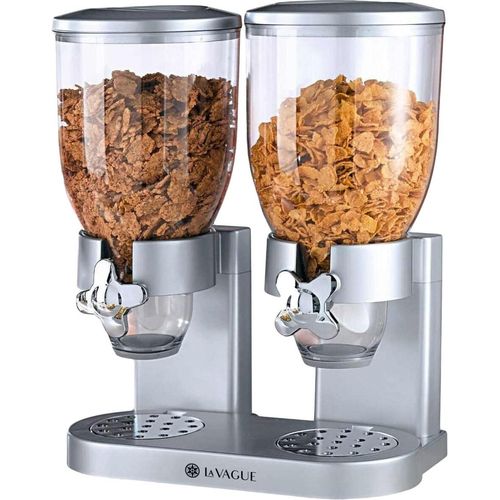 Küchenorganizer-Set LA VAGUE "Doppelter Cerealienspender MIAM", silber, Küchenhelfer-Sets, Küchenorganizer-Set