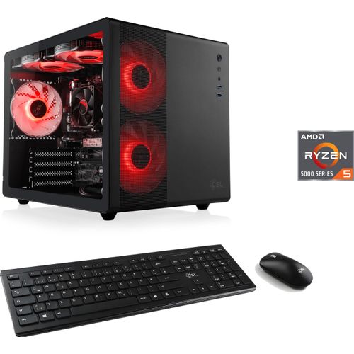 CSL PC "Cube V24195", schwarz, Microsoft Windows 11 Home (64 Bit), 16 GB RAM 500 GB SSD, Desktop-PCs, PC