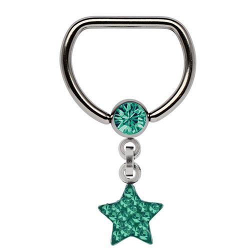 Brustwarzenpiercing ADELIA´S "Piercing Piercing Brustpiercing", blau (türkis), Piercings, Damen, Titan, Brustwarzenpiercing