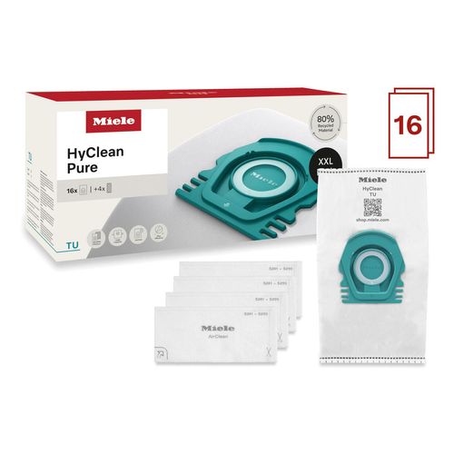 MIELE Staubsaugerbeutel "XXL-Pack Staubsaugerbeutel HyClean Pure TU", weiß, B:17,5cm H:17,8cm T:38,5cm, Staubbeutel, Miele Original Zubehör, Staubsaugerbeutel