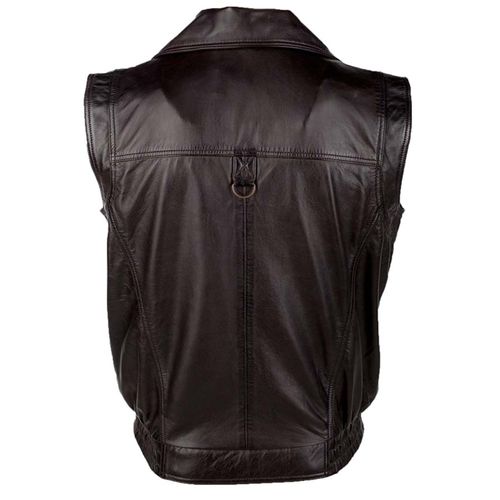 Lederweste JCC "Lederweste BigVest2", Herren, Gr. 54, braun (schwarz braun), Obermaterial: 100% Lammnappaleder LANA., Westen Lederweste