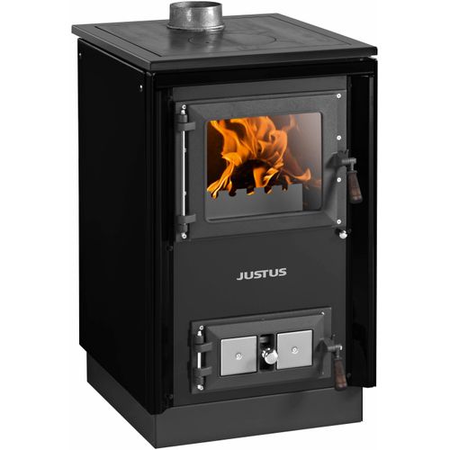 Festbrennstoffherd JUSTUS "Rustico-50 2.0", schwarz, Kaminöfen, Festbrennstoffherd